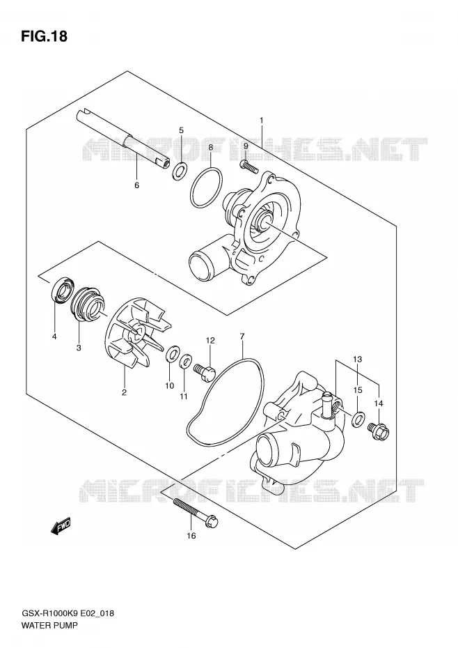 WATERPOMP Suzuki MOTO 1000 GSX-R 2010  GSX-R1000L0(E2)