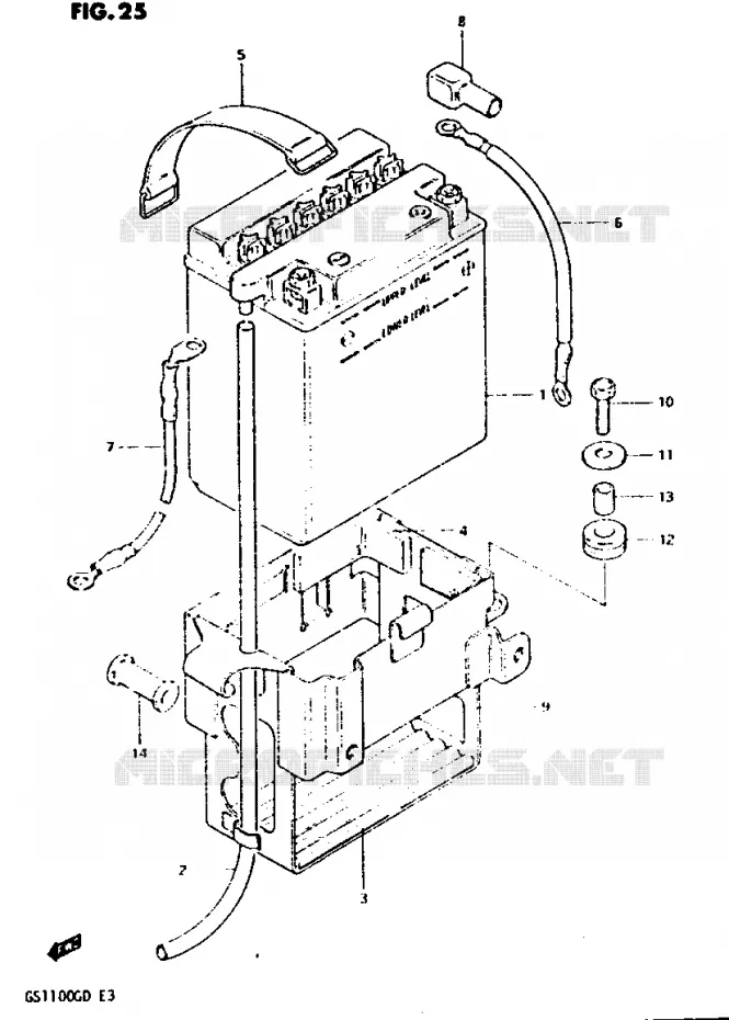 ACCU Suzuki MOTO 1100 GS-G 1982  GS1100GZ(Z/D)