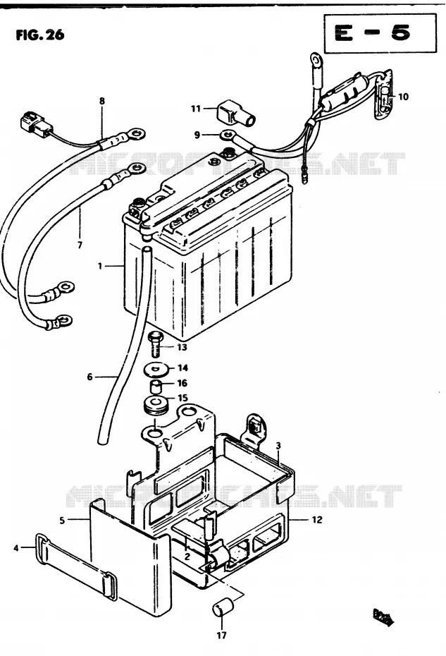 ACCU Suzuki MOTO 450 GS-E 1983  GS450ED2(2/Z/D)