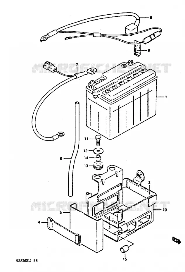 ACCU Suzuki MOTO 450 GS-E 1988  GS450EUJ(E/F/G/H/J)