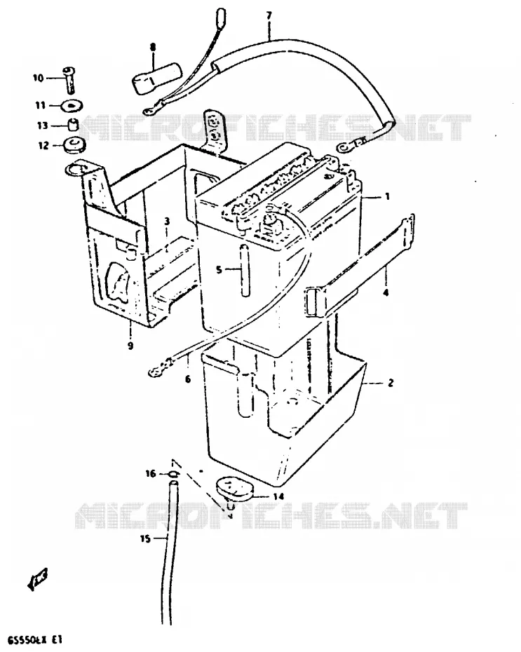 ACCU Suzuki MOTO 550 GS 1981  GS550EX(X)