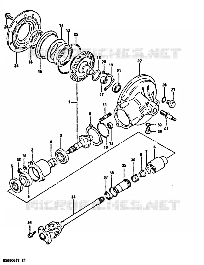 ACHTER AANDRIJFAS Suzuki MOTO 650 GS 1999  GS650GTX(X/Z)