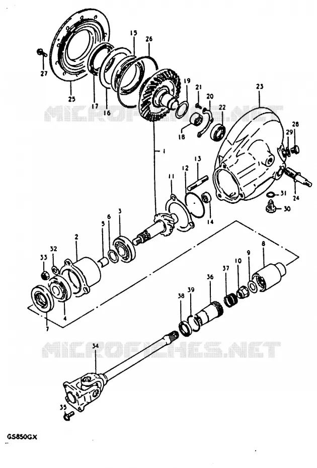 ACHTER AANDRIJFAS Suzuki MOTO 850 GS 1981  GS850GX(T/X)