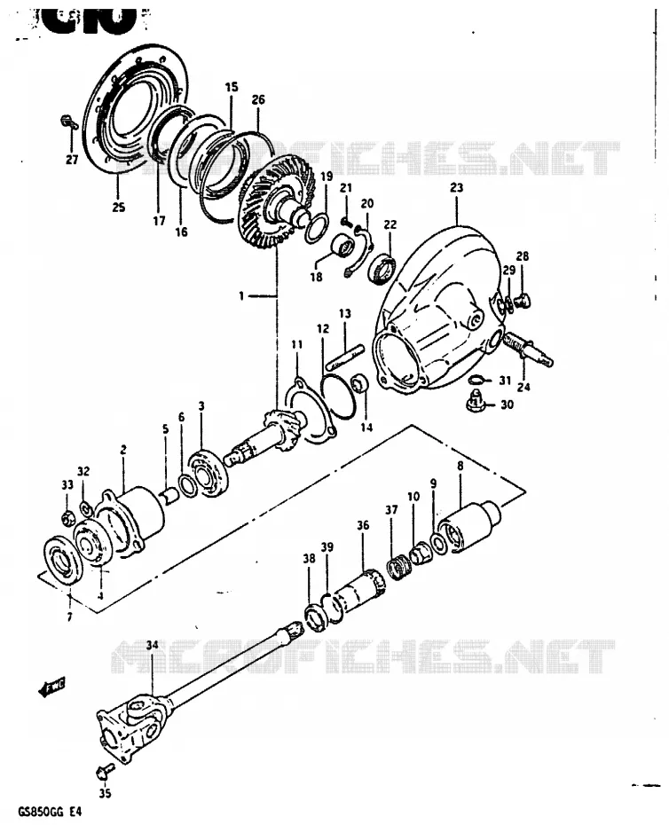 ACHTER AANDRIJFAS Suzuki MOTO 850 GS 1985  GS850GF(E4)