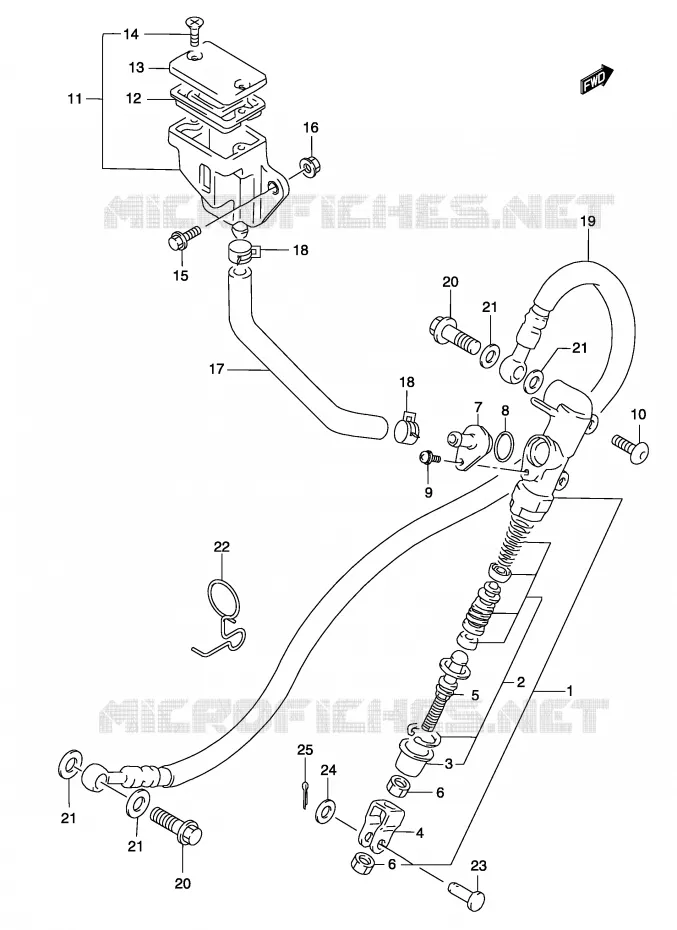 ACHTER HOOFDREMCILINDER (MODELE K4) Suzuki MOTO 500 GS-F 2004  GS500FK4(P19)