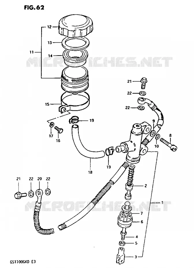 ACHTER HOOFDREMCILINDER Suzuki MOTO 1100 GS-G 1982  GS1100GK2(Z/2/D)