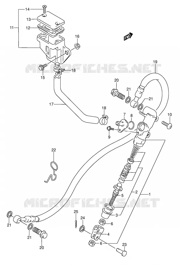 ACHTER HOOFDREMCILINDER Suzuki MOTO 500 GS-E 1992  GS500EN(E2)