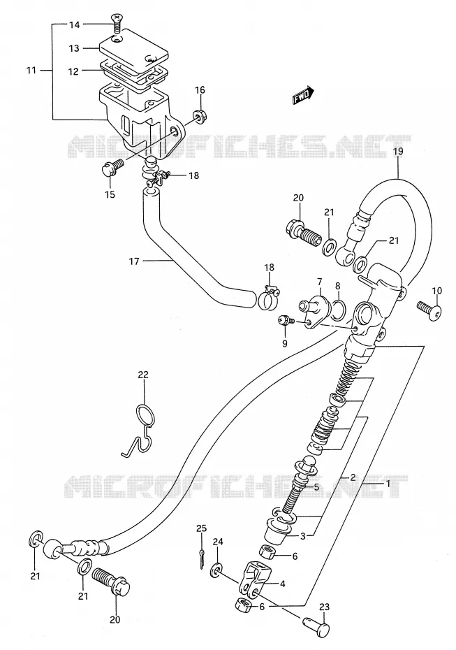 ACHTER HOOFDREMCILINDER Suzuki MOTO 500 GS-E 1996  GS500EUT(E28)