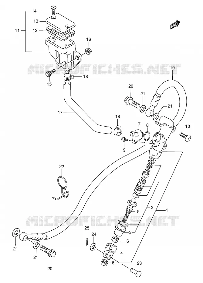ACHTER HOOFDREMCILINDER Suzuki MOTO 500 GS-E 2002  GS500UK2(E2)