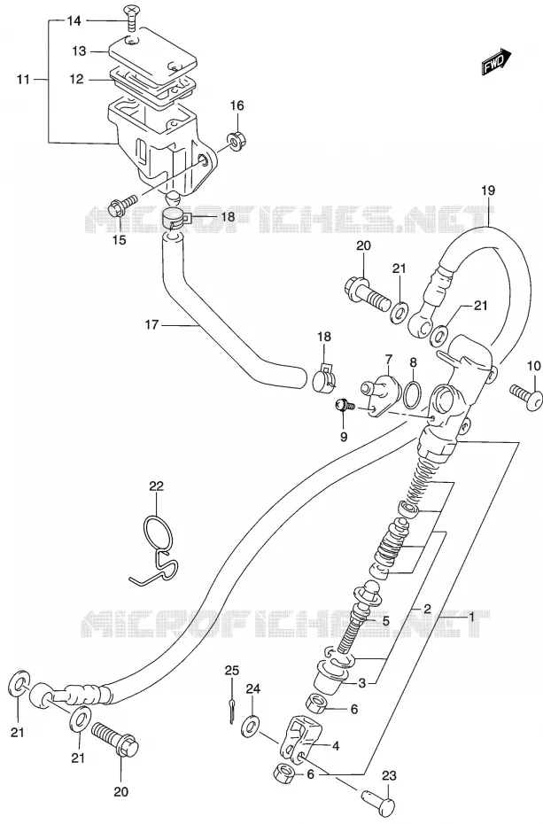 ACHTER HOOFDREMCILINDER Suzuki MOTO 500 GS-E 2003  GS500UK3(P19)
