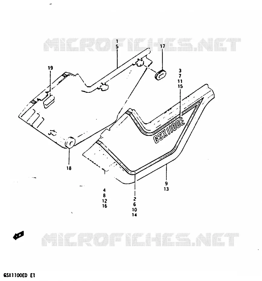 ACHTER KUIP  (GSX1100ED) Suzuki MOTO 1100 GSX 1982  GSX1100Z(Z/D)