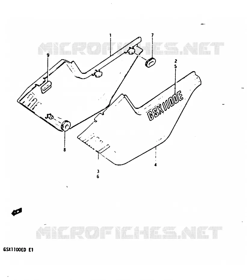 ACHTER KUIP  (GSX1100EZ) Suzuki MOTO 1100 GSX 1982  GSX1100Z(Z/D)
