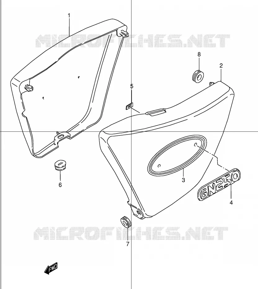 ACHTER KUIP  (MODELE K1) Suzuki MOTO 250 GN 1999  GN250X(E2)