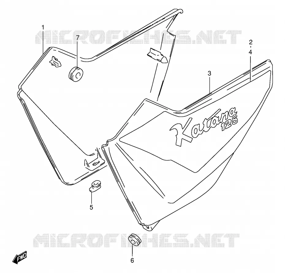ACHTER KUIP  (MODELE R P37) Suzuki MOTO 125 GS 1982  GS125EZ(E1)