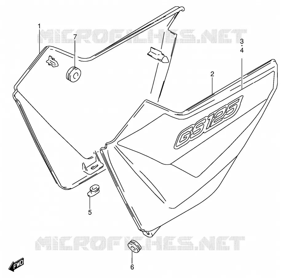 ACHTER KUIP  (MODELE Y) Suzuki MOTO 125 GS 2000  GS125UY(E71)