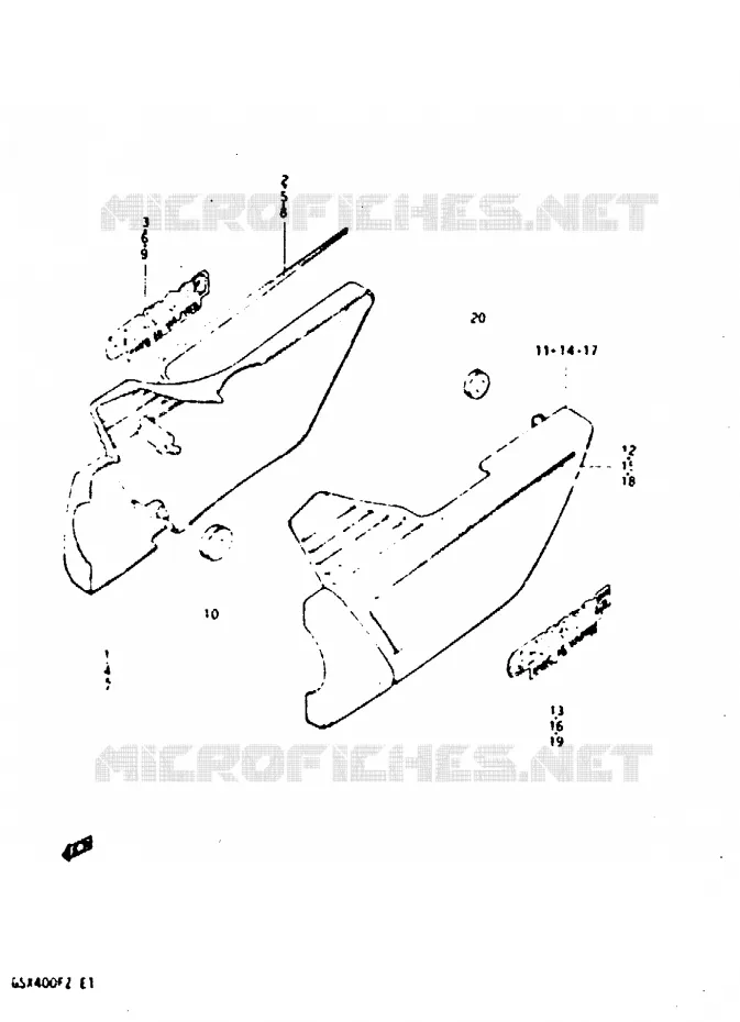 ACHTER KUIP  (MODELE Z) Suzuki MOTO 400 GSX 1981  GSX400FX(X/Z)
