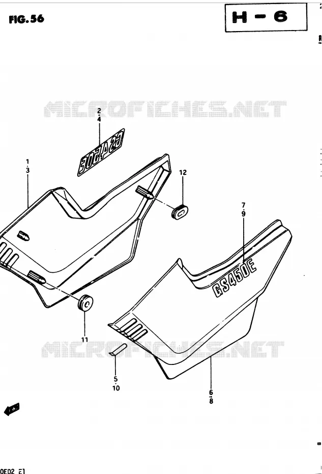 ACHTER KUIP  (MODELE Z) Suzuki MOTO 450 GS 1982  GS450Z(2/Z/D)