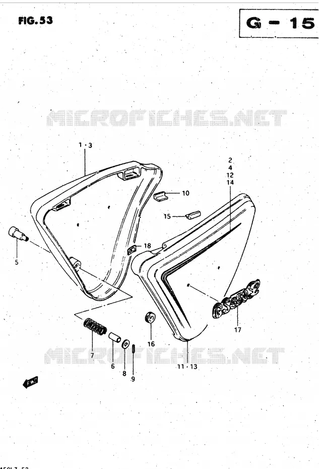 ACHTER KUIP  (MODELE Z) Suzuki MOTO 450 GS-L 1999  GS450LX(E2)