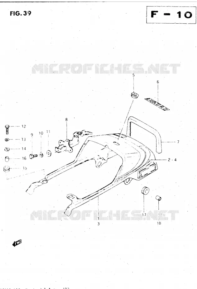 ACHTER KUIP - SEAT COWL (MODELE Z) Suzuki MOTO 500 GS-E 1983  GS500ED(Z/D)