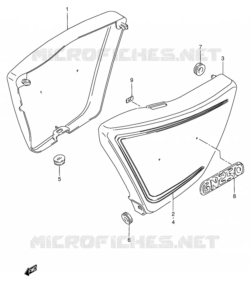 ACHTER KUIP Suzuki MOTO 250 GN 1991  GN250M(E2)