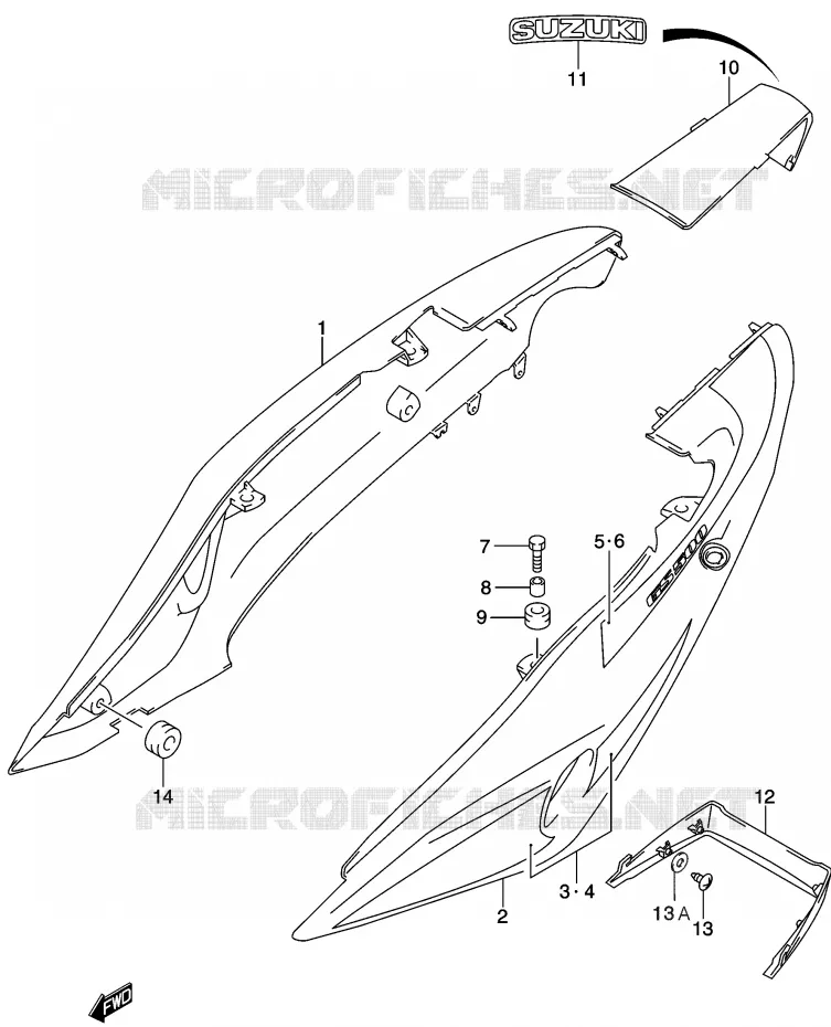 ACHTER KUIP Suzuki MOTO 500 GS-E 2003  GS500HUK3(P19)