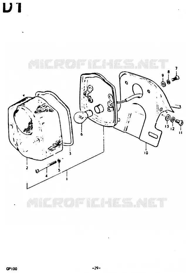 ACHTERLICHT (C, UC) Suzuki MOTO 100 GP 1992  GP100UN(C/N)