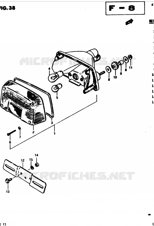 ACHTERLICHT (E15) Suzuki MOTO 450 GS 1982  GS450Z(2/Z/D)