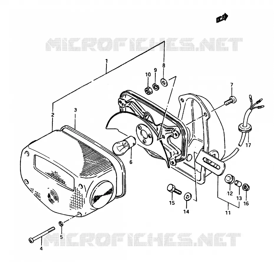 ACHTERLICHT (E16,E18,E25,E26,E39) Suzuki MOTO 650 TEMPTER 1983  GR650D(D/E)