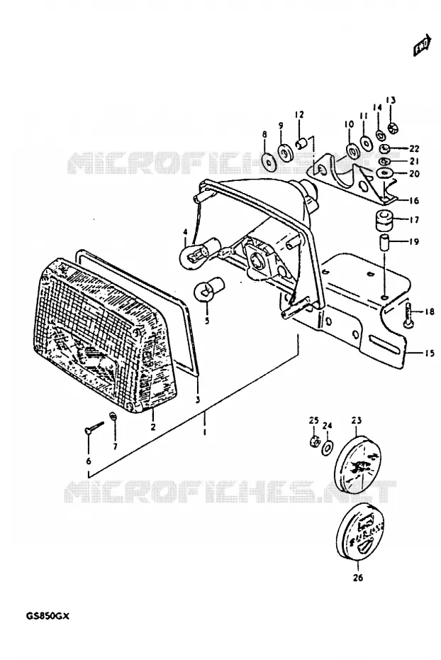 ACHTERLICHT (E2, E4, E21) Suzuki MOTO 850 GS 1981  GS850GX(T/X)