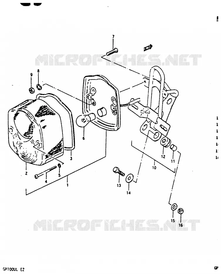 ACHTERLICHT (E2) Suzuki MOTO 100 GP 1990  GP100UL(X/D/L)