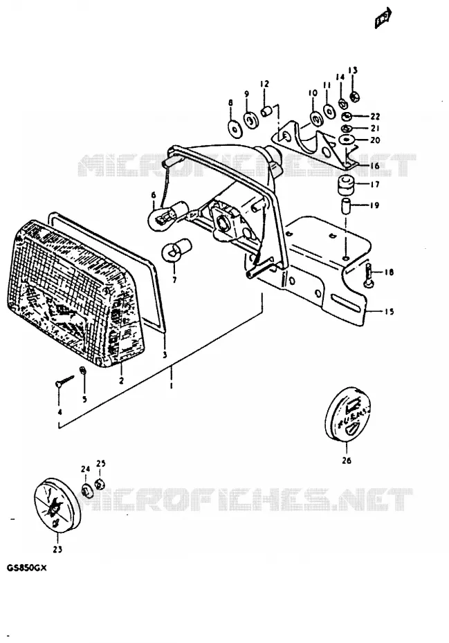 ACHTERLICHT (E22, E25) Suzuki MOTO 850 GS 1980  GS850GT(T/X)