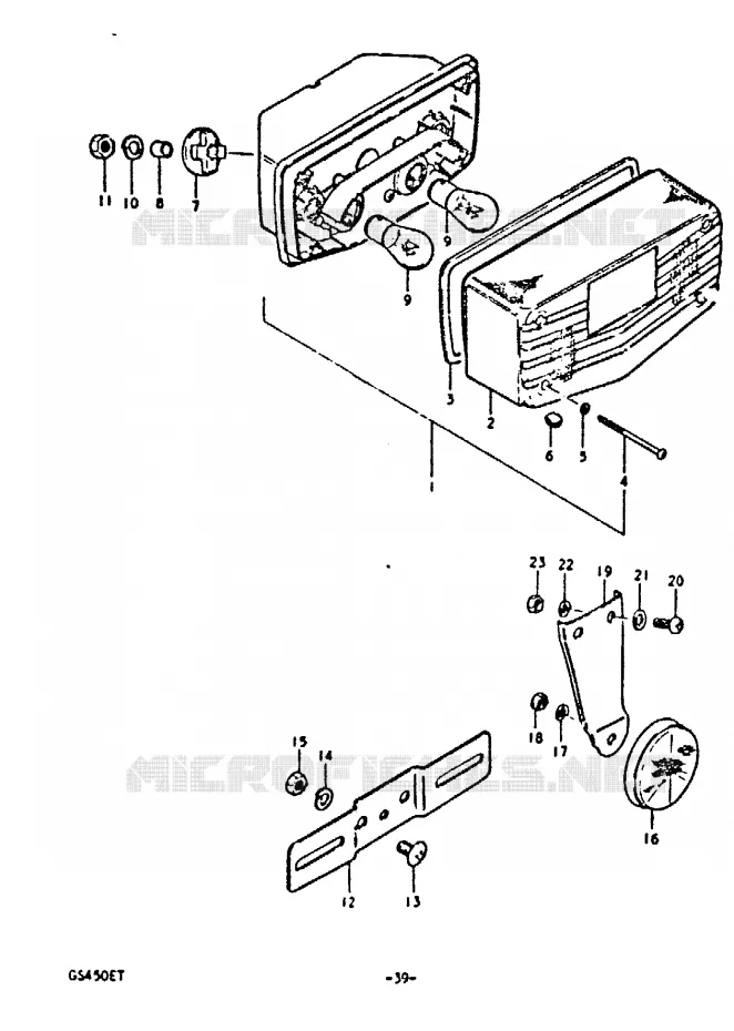 ACHTERLICHT (E22) Suzuki MOTO 450 GS 1996  GS450T(T)