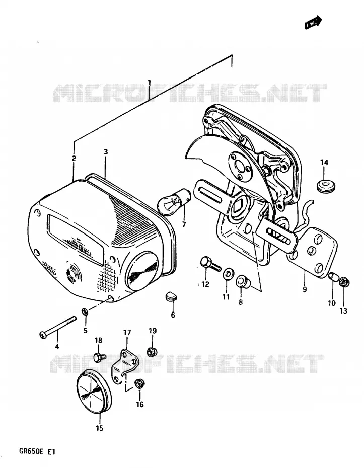 ACHTERLICHT (E22) Suzuki MOTO 650 TEMPTER 1984  GR650XE(D/E)