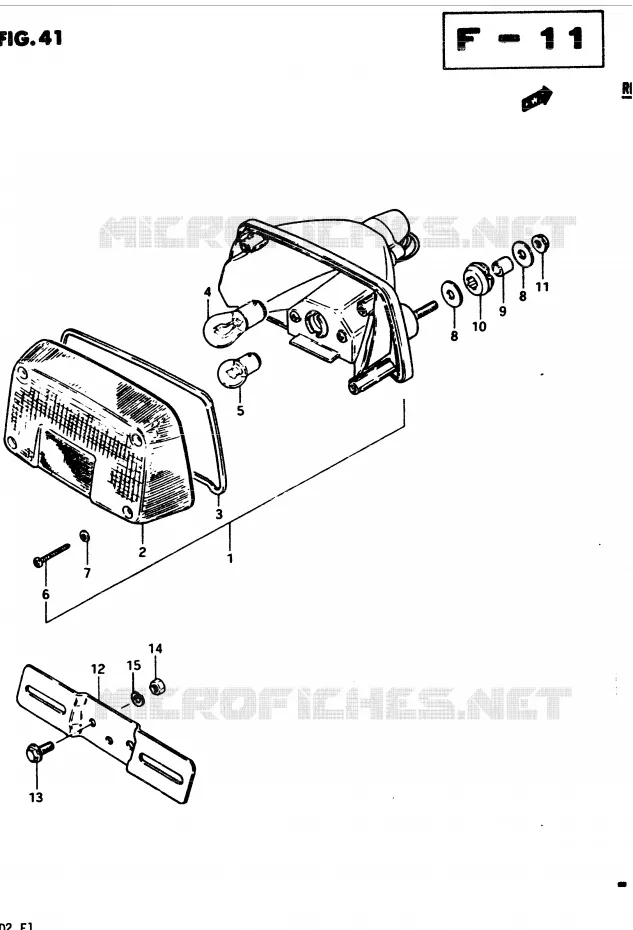 ACHTERLICHT (E34) Suzuki MOTO 450 GS 1982  GS450Z(2/Z/D)