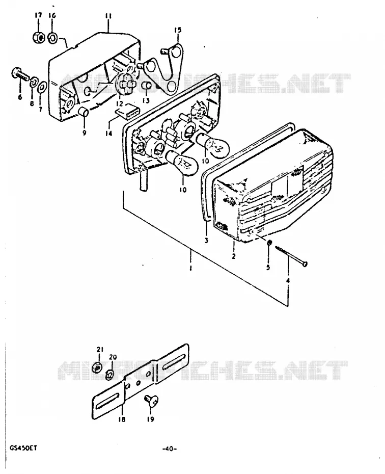 ACHTERLICHT (E34) Suzuki MOTO 450 GS 1996  GS450T(T)
