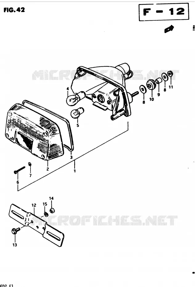 ACHTERLICHT (E39) Suzuki MOTO 450 GS-E 1983  GS450ED2(2/Z/D)