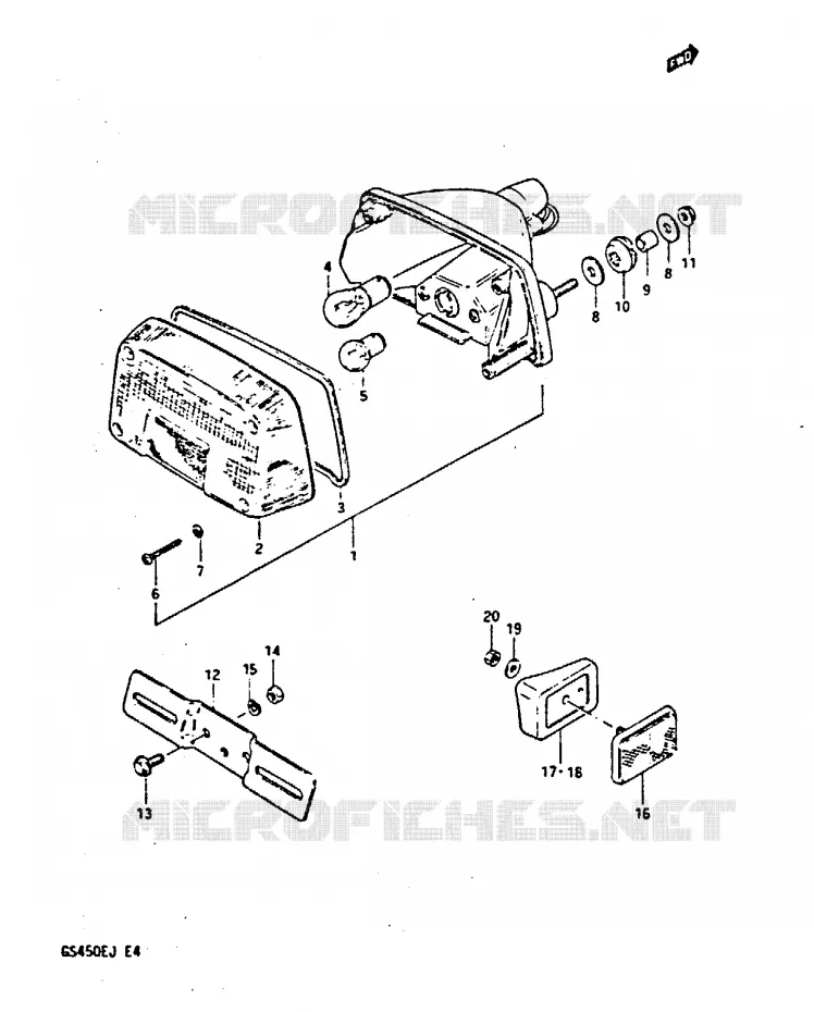 ACHTERLICHT (MODELE G/H/J) Suzuki MOTO 450 GS-E 1984  GS450EE(E/F/G/H/J)