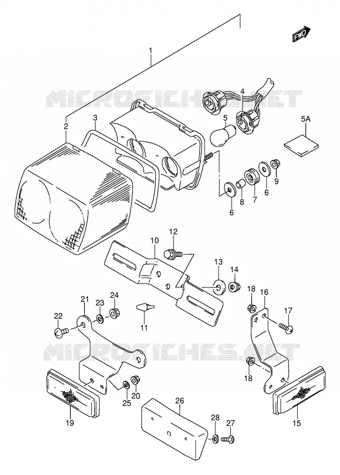 ACHTERLICHT (MODELE K/L/M/N/P/R/S) Suzuki MOTO 500 GS-E 1989  GS500EK(E2)