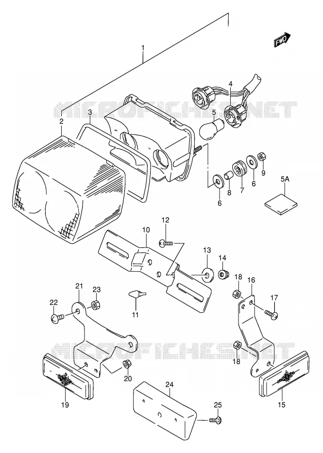 ACHTERLICHT (MODELE T) Suzuki MOTO 500 GS-E 1989  GS500EK(E2)