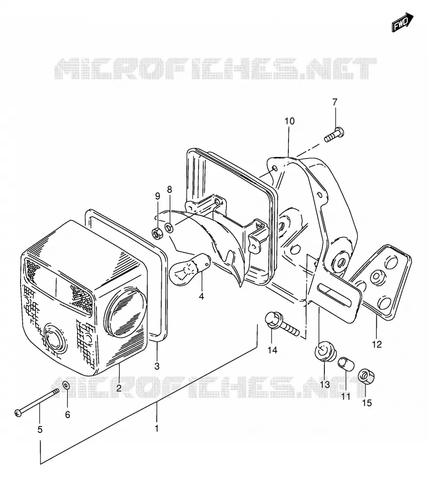 ACHTERLICHT (MODELE T/W/X E25,E39,E54) Suzuki MOTO 250 GN 1996  GN250ET(E2)