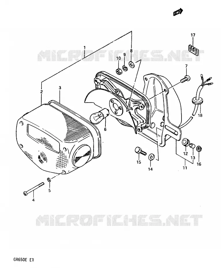 ACHTERLICHT Suzuki MOTO 650 TEMPTER 1983  GR650XD(D/E)