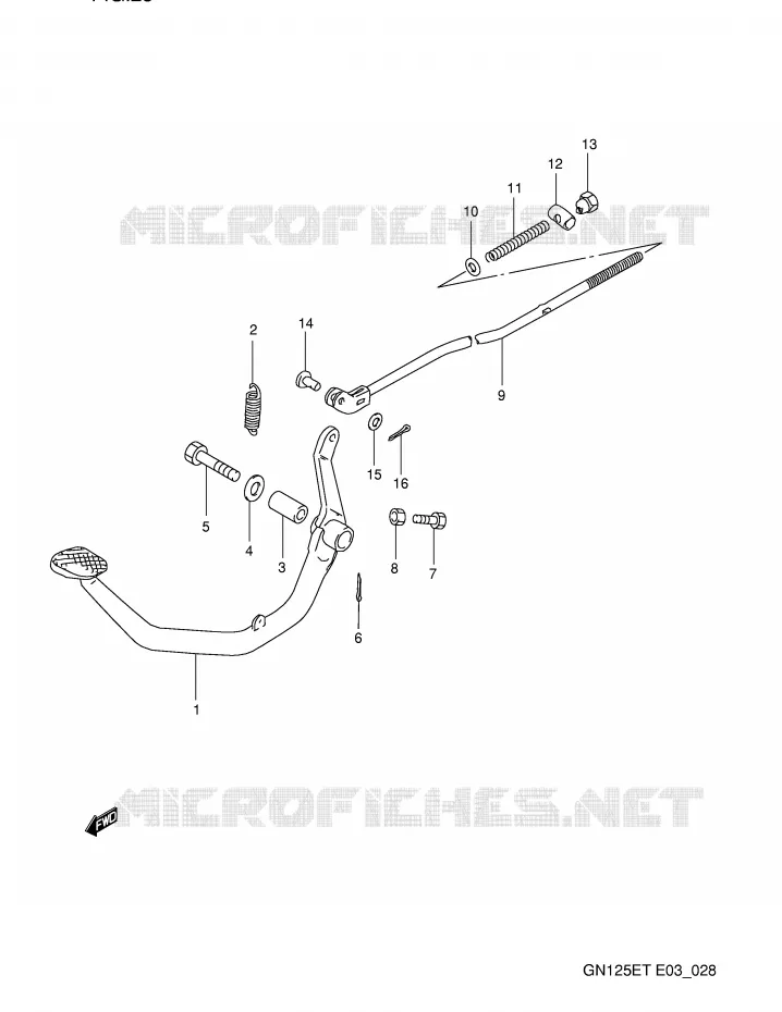 ACHTERREM Suzuki MOTO 125 GN 1992  GN125EN(E3)