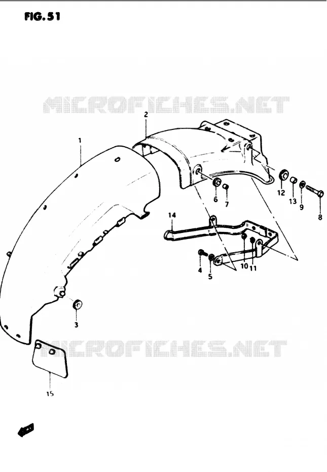 ACHTERSPATBORD Suzuki MOTO 1100 GS-G 1985  GS1100GF(E/F/G)