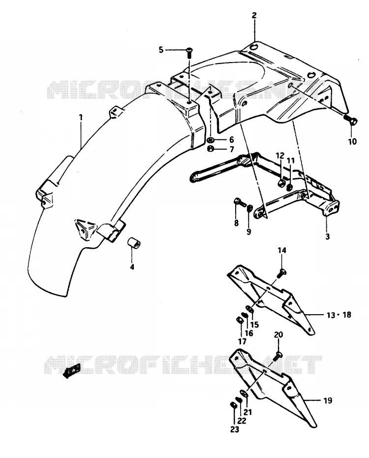 ACHTERSPATBORD Suzuki MOTO 1100 GSX-E 1986  GSX1100ESG(E/F/G)