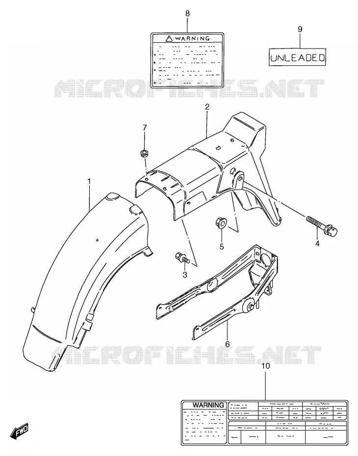 ACHTERSPATBORD Suzuki MOTO 125 GS 1999  GS125UX(E71)