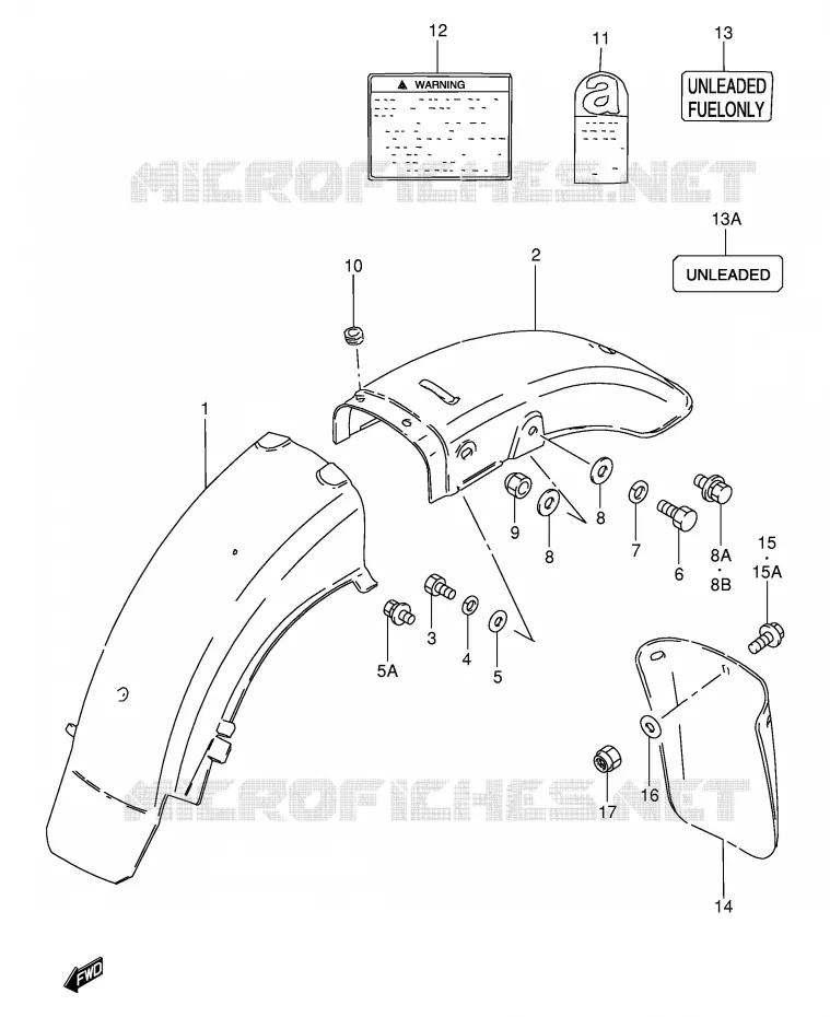 ACHTERSPATBORD Suzuki MOTO 250 GN 1991  GN250M(E2)