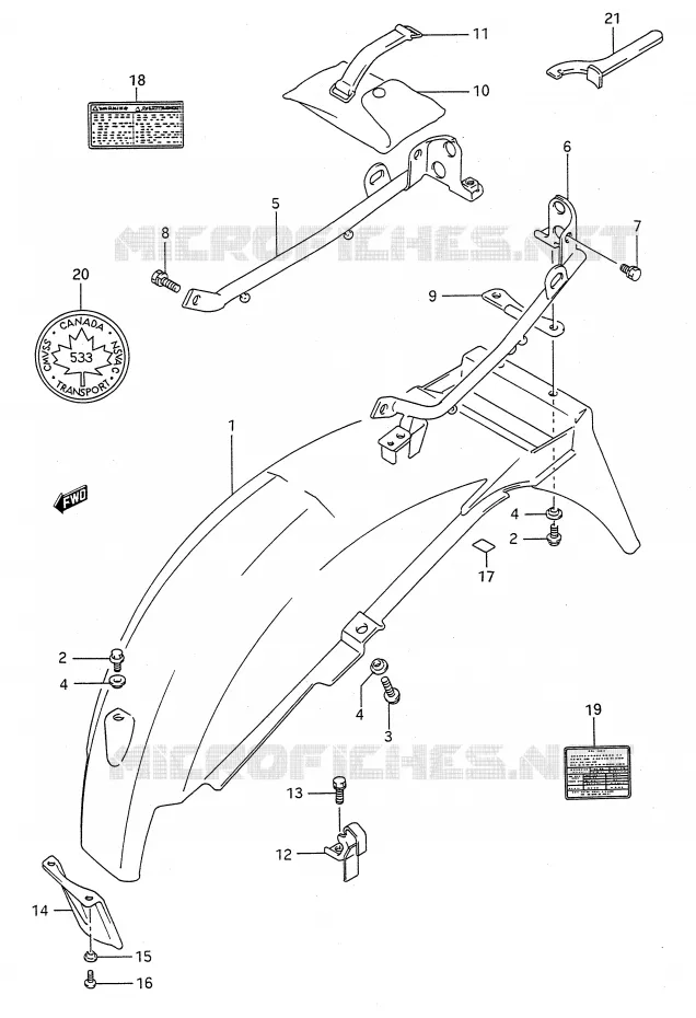 ACHTERSPATBORD Suzuki MOTO 500 GS-E 1994  GS500ER(E28)