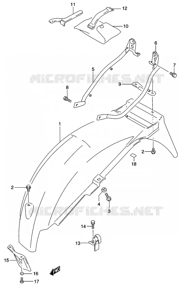 ACHTERSPATBORD Suzuki MOTO 500 GS-E 2003  GS500K3(P19)
