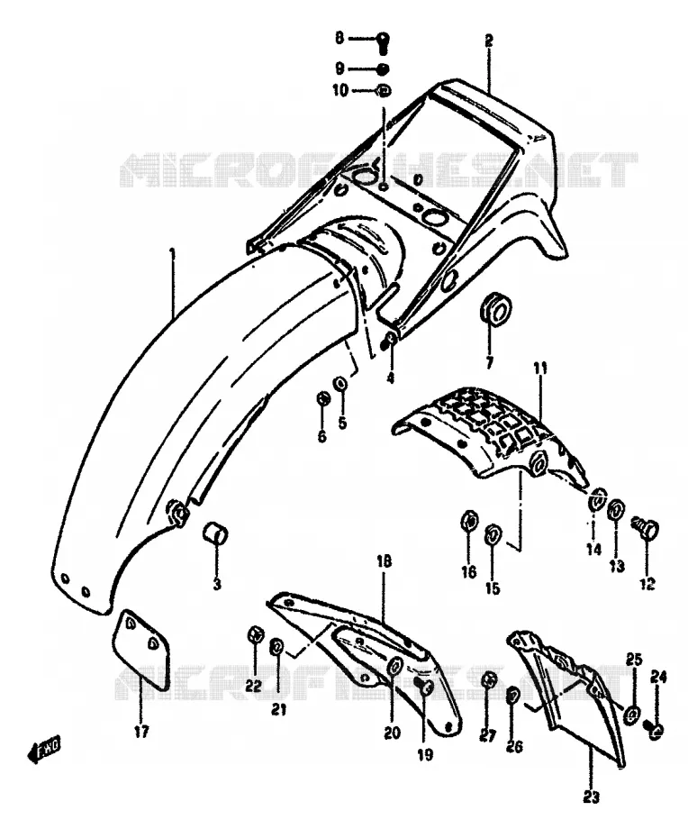 ACHTERSPATBORD Suzuki MOTO 550 GS 1982  GS550MZ(X/Z)