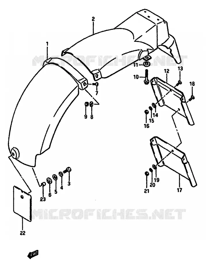 ACHTERSPATBORD Suzuki MOTO 750 GSX-R 1986  GSX-750G(F/G/H) E34
